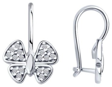 Серьги Diamant 94-120-02184-1 вес 1.73 г серебро, фианит купить,8689