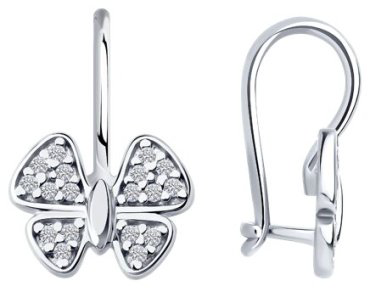 Серьги Diamant 94-120-02184-1 вес 1.73 г серебро, фианит купить,8689