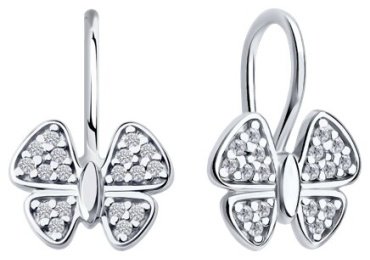 Серьги Diamant 94-120-02184-1 вес 1.73 г серебро, фианит купить,8689