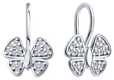 Серьги Diamant 94-120-02184-1 вес 1.73 г серебро, фианит купить,8689