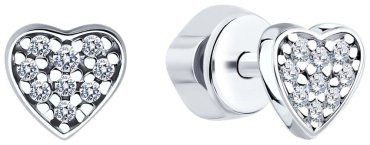 Серьги SOKOLOV 94022974 вес 1.36 г серебро, фианит купить,10155