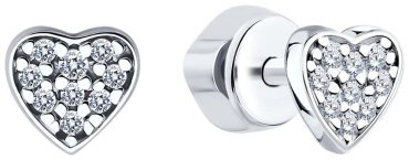 Серьги SOKOLOV 94022974 вес 1.36 г серебро, фианит купить,10155