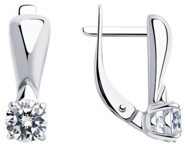 Серьги Diamant 94-120-01548-1 вес 2.63 г серебро, фианит купить,16998