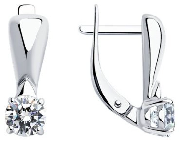Серьги Diamant 94-120-01548-1 вес 2.63 г серебро, фианит купить,16998