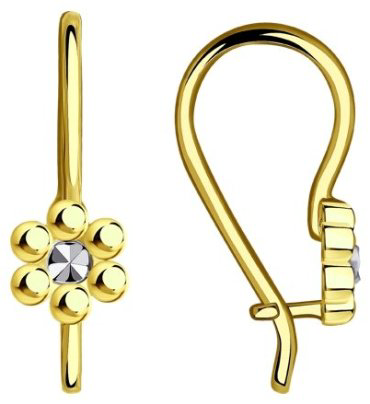 Серьги Diamant 53-120-00499-1 вес 1.1 г золото, без вставок купить,84398