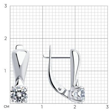Серьги Diamant 94-120-01548-1 вес 2.63 г серебро, фианит купить,16998