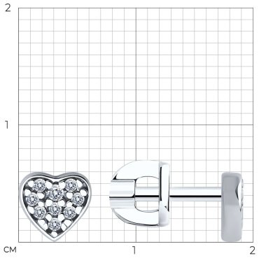 Серьги SOKOLOV 94022974 вес 1.36 г серебро, фианит купить,10155
