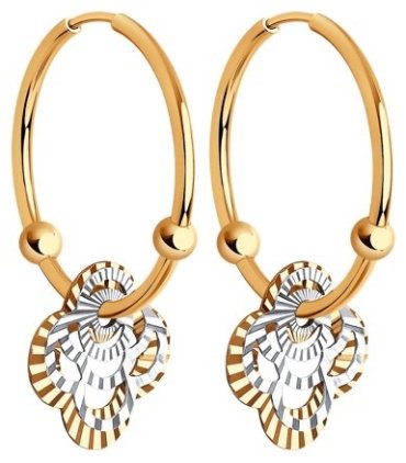 Серьги Diamant 51-124-01424-1 вес 1.97 г золото, без вставок купить,163941