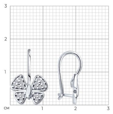 Серьги Diamant 94-120-02184-1 вес 1.73 г серебро, фианит купить,8689