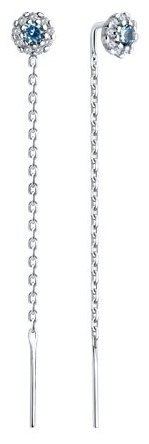 Серьги SOKOLOV 94026663 вес 1.33 г серебро, фианит купить,9004