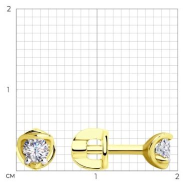 Серьги Diamant 53-122-00743-1 вес 1.35 г золото, фианит купить,NaN