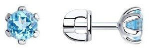 Пусеты SOKOLOV 92020039 вес 1.46 г серебро, топаз купить,12654