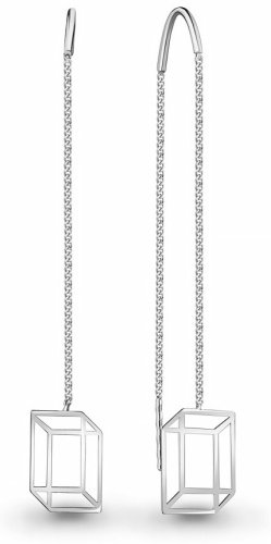 Серьги AQUAMARINE 36080.5 вес 1.18 г серебро, без вставок купить,11774