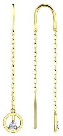 Серьги Diamant 53-123-00729-1 вес 1.2 г золото, фианит купить,NaN