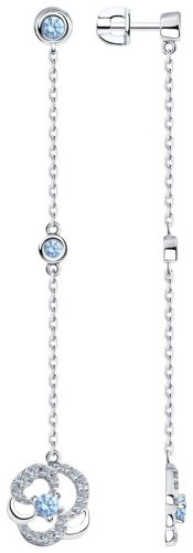Серьги SOKOLOV 94023580 вес 3.46 г серебро, фианит купить,51374