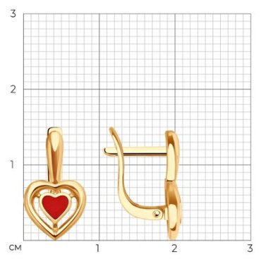 Серьги Diamant 51-120-02610-1 вес 1.89 г золото, эмаль купить,191503