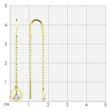 Серьги Diamant 53-123-00729-1 вес 1.2 г золото, фианит купить,NaN