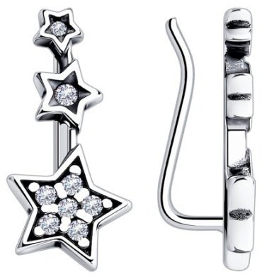 Серьги SOKOLOV 95020099 вес 1.36 г серебро, фианит купить,8311