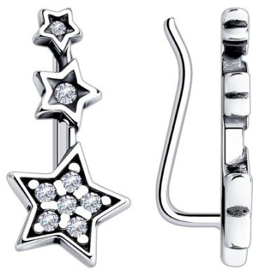 Серьги SOKOLOV 95020099 вес 1.36 г серебро, фианит купить,8311