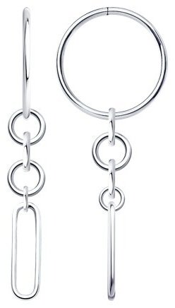Серьги SOKOLOV 94025655 вес 2.2 г серебро, без вставок купить,9942