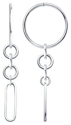 Серьги SOKOLOV 94025655 вес 2.2 г серебро, без вставок купить,9942