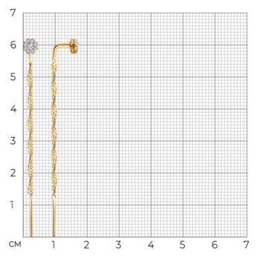 Серьги-цепочки Diamant 51-123-02208-1 вес 1.24 г золото, фианит купить,85779