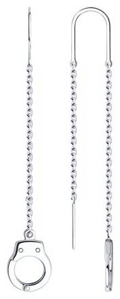 Серьги-цепочки SOKOLOV 94024084 вес 2.47 г серебро, без вставок купить,13198