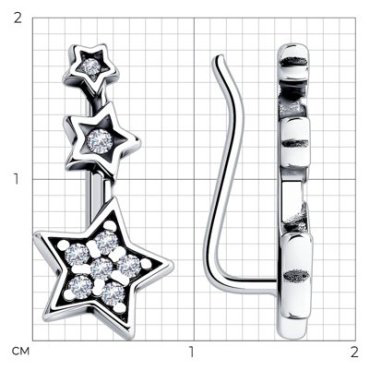 Серьги SOKOLOV 95020099 вес 1.36 г серебро, фианит купить,8311