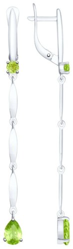 Серьги SOKOLOV 92021762 вес 3.82 г серебро, хризолит купить,70002