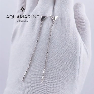 Серьги AQUAMARINE 33142.5 вес 0.85 г серебро, без вставок купить,11774