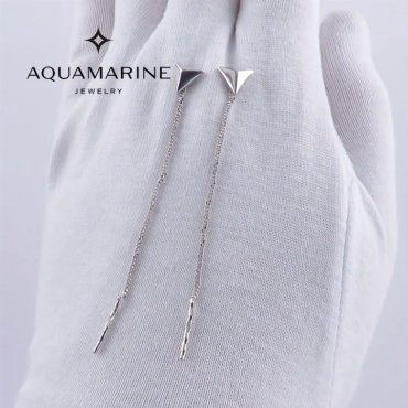 Серьги AQUAMARINE 33142.5 вес 0.85 г серебро, без вставок купить,11774