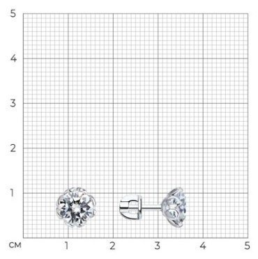 Пусеты SOKOLOV 94025267 вес 2.32 г серебро, фианит купить,11865