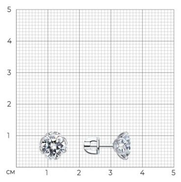 Пусеты SOKOLOV 94025267 вес 2.32 г серебро, фианит купить,11865