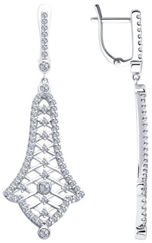 Серьги SOKOLOV 94023373 вес 7.82 г серебро, фианит купить,81680