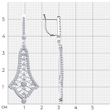 Серьги SOKOLOV 94023373 вес 7.82 г серебро, фианит купить,81680