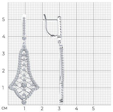 Серьги SOKOLOV 94023373 вес 7.82 г серебро, фианит купить,81680