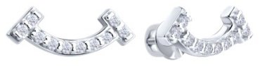 Пусеты Diamant 94-122-02251-1_s вес 1.4 г серебро, фианит купить,NaN