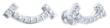 Пусеты Diamant 94-122-02251-1_s вес 1.4 г серебро, фианит купить,NaN