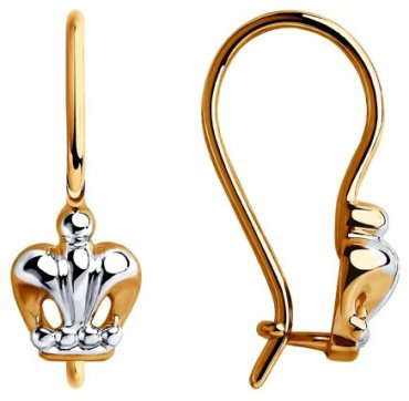 Серьги Diamant 51-120-00396-1 вес 1.36 г золото, без вставок купить,111519