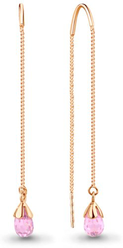 Серьги-цепочки AQUAMARINE 49231Р вес 2.1 г серебро, фианит купить,28523