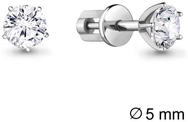 Пусеты AQUAMARINE 436441 вес 1.78 г серебро, фианит купить,16621
