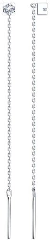 Серьги Diamant 94-120-01035-1_skazka_2 вес 0.86 г серебро, фианит купить,9052