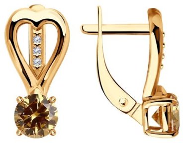 Серьги Diamant 93-120-01551-2 вес 3.17 г серебро, фианит купить,18006