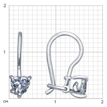 Серьги SOKOLOV 94020585 вес 1.06 г серебро, фианит купить,NaN