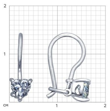 Серьги SOKOLOV 94020585 вес 1.06 г серебро, фианит купить,NaN