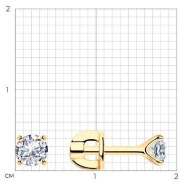 Пусеты SOKOLOV 93021160 вес 0.98 г серебро, фианит купить,NaN