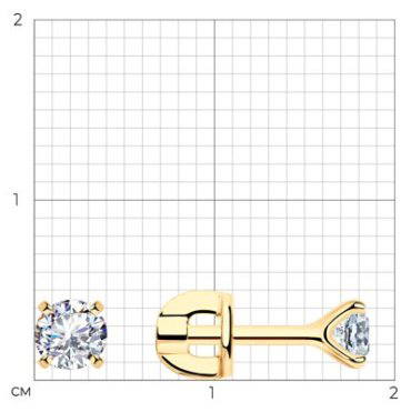 Пусеты SOKOLOV 93021160 вес 0.98 г серебро, фианит купить,NaN