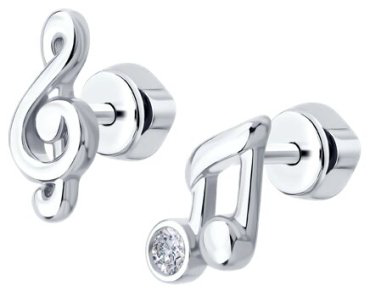 Серьги Diamant 94-122-02285-1 вес 1.75 г серебро, фианит купить,7306