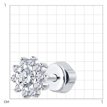 Моносерьга SOKOLOV 94170148 вес 0.87 г серебро, фианит купить,8039