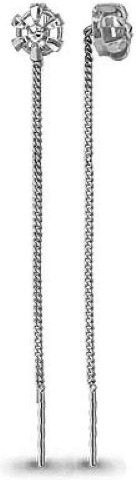 Серьги-цепочки AQUAMARINE 30797 вес 0.88 г серебро, без вставок купить,11774